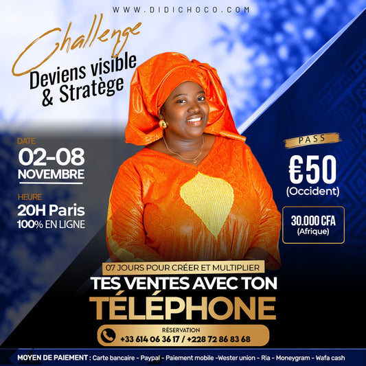 CHALLENGE #MONTELEPHONE-MONBUSINESS :  Reveille la femme d'affaires en toi
